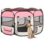 vidaXL Hondenren inklapbaar met draagtas 110x110x58 cm roze, Dieren en Toebehoren, Honden-accessoires, Verzenden, Nieuw