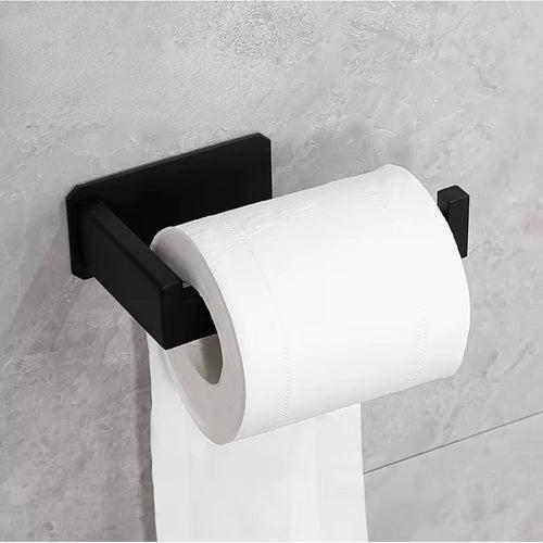 Ruhhy Toiletrolhouder Zwart – Loftstijl RVS – Zelfklevend, Huis en Inrichting, Badkamer | Badtextiel en Accessoires, Ophalen of Verzenden