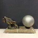 Tafellamp - bizon - Spelter met bronzen patina op een