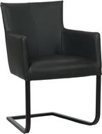 Direct meenemen | Zwarte leren eetkamerstoel | zwart leer |, Huis en Inrichting, Stoelen, Overige kleuren, Nieuw, Leer, Ophalen of Verzenden