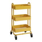 [en.casa] Keukentrolley Pyhäntä met 3 manden 78,5x46x35 cm g, Verzenden, Nieuw
