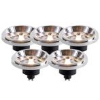 Set van 5 LED lampen AR111 GU10 12W 2000K-3000K dim to warm, Nieuw