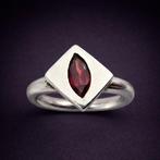 Zonder minimumprijs - Ring Zilver - Garnet (gecertificeerd), Nieuw