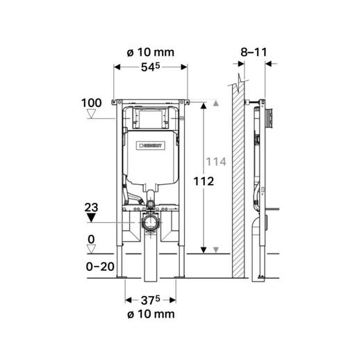 Geberit Sigma 8 (UP720) Toiletset set65 Mudo Rimless Mat, Doe-het-zelf en Verbouw, Sanitair, Ophalen of Verzenden