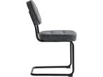 Eetkamerstoelen Flexa Antraciet Stof Set van 2, Verzenden, Nieuw