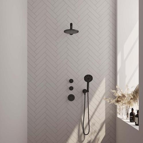 Thermostatisch Inbouwdoucheset Brauer Black 20cm Hoofddouche, Doe-het-zelf en Verbouw, Sanitair, Kraan, Nieuw, Ophalen of Verzenden
