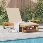 vidaXL Rollende Zonnebed met Tafel en Kussen Gemaakt van, Tuin en Terras, Ligbedden, Verzenden, Nieuw