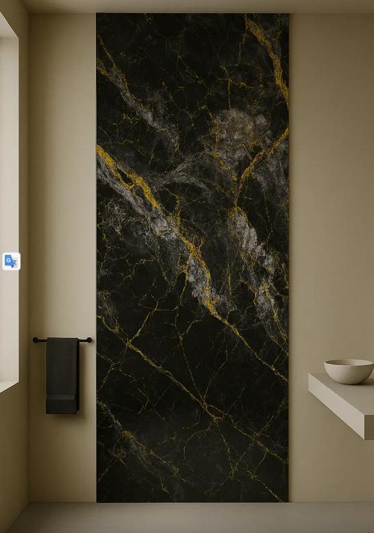 PVC Douchepaneel Midnight Blue Zwart Goud | TOPNL #1, Doe-het-zelf en Verbouw, Platen en Panelen, Nieuw, 20 tot 50 mm