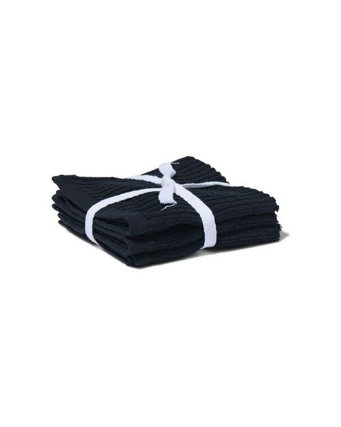 HEMA Vaatdoekjes - katoen - zwart - 3 stuks, Huis en Inrichting, Keuken | Textiel, Nieuw, Verzenden