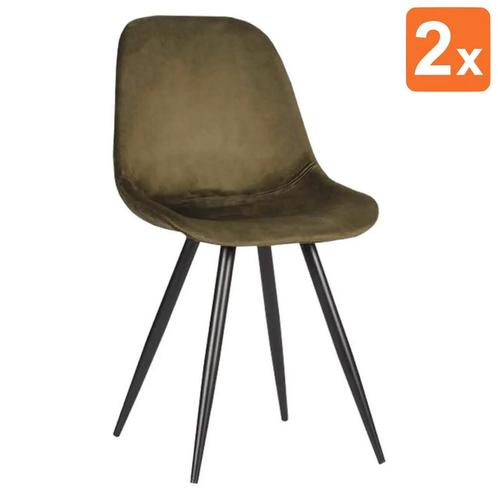 Stoelen | CARA |  Fluweel/Metaal | Army Green |  Zwarte, Zakelijke goederen, Horeca | Keukenapparatuur, Nieuw in verpakking, Verzenden