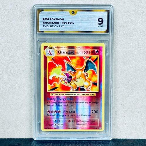 Pokémon Graded card - Charizard Reverse Foil #11 Evolutions, Hobby en Vrije tijd, Verzamelkaartspellen | Pokémon