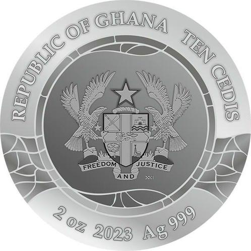 Ghana. 10 Cedis 2023 The Kiss Stained Glass Art Antique, Postzegels en Munten, Munten | Europa | Niet-Euromunten