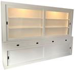 Witte strakke buffetkast Odijk 300cm led verlichting spots, Ophalen of Verzenden, Nieuw