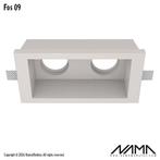 FOS09 Trimless Inbouwspot Dubbel Verdiept Vierkant - Gips..., Ophalen of Verzenden, Nieuw
