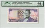 1977 Colombia P 418a 100 Pesos Oro Pmg 66 Epq, Verzenden