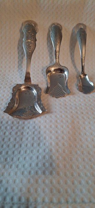 div. meestertekens - Bestekset (3) - Drie antieke Gave, Antiek en Kunst, Antiek | Goud en Zilver