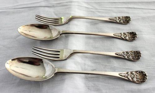 Bestekset (4) - .800 zilver - Antieke couverts, Antiek en Kunst, Antiek | Goud en Zilver