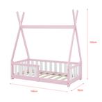 [en.casa] Kinderbed Tipi grenen met uitvalbeveiliging 70x140, Verzenden, Nieuw
