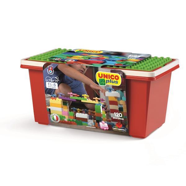 Unico Plus Bouwblokken - opbergbak - 120 delig, Kinderen en Baby's, Speelgoed | Bouwstenen, Nieuw, Verzenden