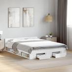 vidaXL Bedframe met lades bewerkt hout wit 140x200 cm, Huis en Inrichting, Slaapkamer | Bedden, Verzenden, Wit, 140 cm, 200 cm
