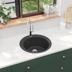 Ronde Gootsteen Graniet Zwart - 35% Korting - Retourdeal, Ophalen of Verzenden, Nieuw, Steen, Wastafel