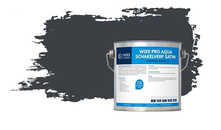 Wixx PRO Aqua Schakelverf Satin RAL 7016 | Antracietgrijs, Doe-het-zelf en Verbouw, Verf, Beits en Lak, Verf, Grijs, Nieuw, 5 tot 10 liter