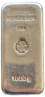 Heraeus Zilverbaar 1 Kg, Postzegels en Munten, Edelmetalen en Baren, Zilver, Verzenden