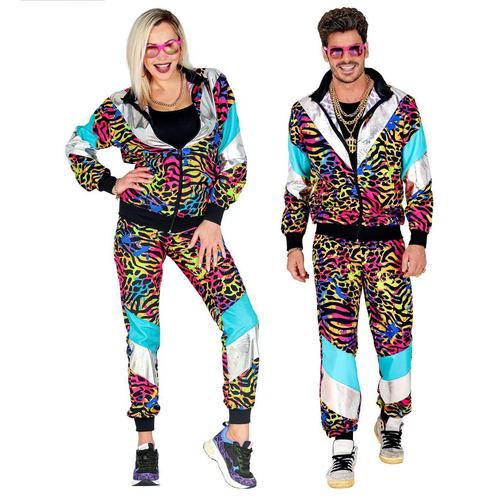 Neon 80S Trainingspak Fout Dierenprint, Kleding | Heren, Carnavalskleding en Feestkleding, Nieuw, Verzenden