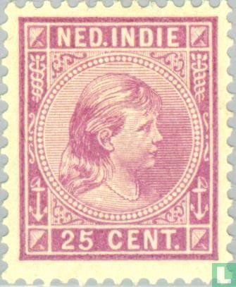 Nederlands-Indië - Prinses Wilhelmina - Hangend haar -..., Postzegels en Munten, Postzegels | Nederlands-Indië en Nieuw-Guinea