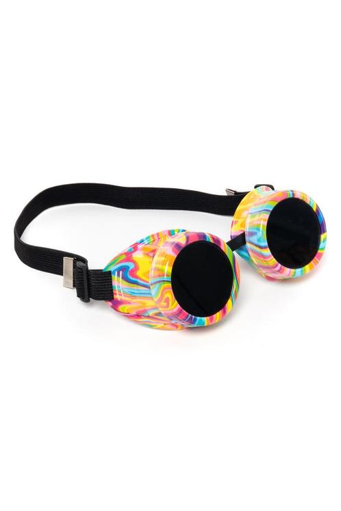Goggles Steampunk Bril Regenboog Ecoline Montuur Zonnebril G, Hobby en Vrije tijd, Feestartikelen, Carnaval, Feestartikel, Nieuw