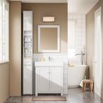 2dekans | SoBuy Hoge Badkamerkast met Lade en Deuren – Wit, Ophalen of Verzenden, Zo goed als nieuw