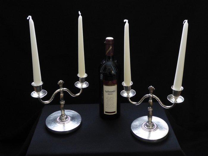 Kandelaar (2) - .830 zilver, Antiek en Kunst, Antiek | Goud en Zilver