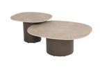 4 Seasons Sofie Salontafel set (2-delig) - zand/terre, Tuin en Terras, Tuintafels, Verzenden, Nieuw, Rond, Overige materialen