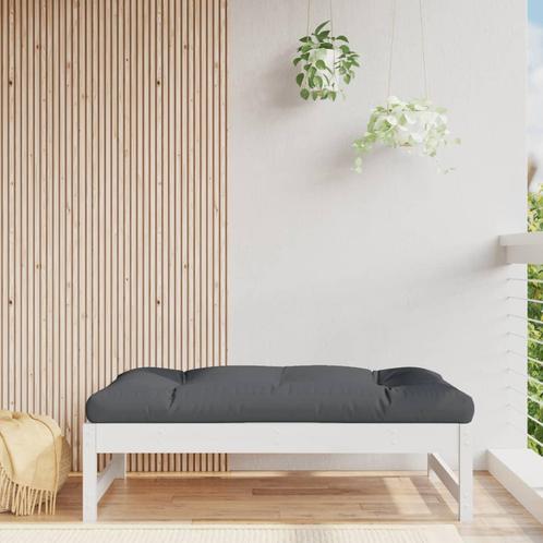 vidaXL Tuinvoetenbank 120x80 cm massief grenenhout wit, Tuin en Terras, Tuinsets en Loungesets, Nieuw, Verzenden