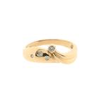 Gouden subtiele ring met zirconia (rond briljant geslepen), Gebruikt, Overige kleuren, Ophalen of Verzenden, 17 tot 18