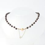 Ketting - 14 karaat Geel goud, Roségoud - Granaat