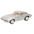 Modelauto Chevrolet Corvette zilver 13 cm - Modelauto, Hobby en Vrije tijd, Modelauto's | Overige schalen, Ophalen of Verzenden