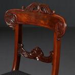 Stel van 6 eetkamerstoelen + 1 armstoel  ca 1835 incl bekl, Ophalen of Verzenden