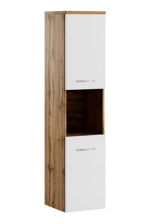 Badkamerkast Montreal 30 x 30 x 131 cm Eiken Wit Kolomkast, Huis en Inrichting, Badkamer | Badkamermeubels, Nieuw, (Half)hoge kast