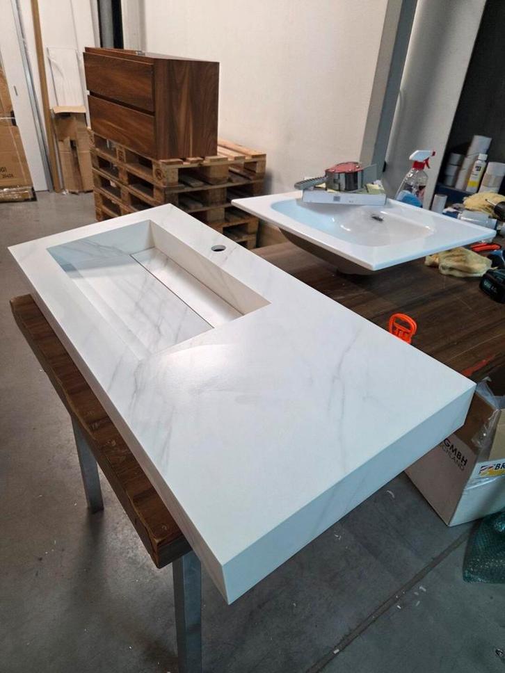 Ink Pitch meubelwastafel links 100x45cm keramische slab - 1, Doe-het-zelf en Verbouw, Sanitair, Bad, Nieuw, Ophalen of Verzenden