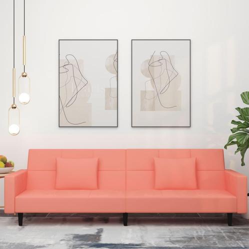 vidaXL Slaapbank 2-zits met 2 kussens fluweel roze, Huis en Inrichting, Banken | Bankstellen, Nieuw, Stof, Tweepersoons, Verzenden