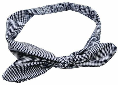 Haarband Knoop Strik Ruit Print Donker Blauw, Sieraden, Tassen en Uiterlijk, Uiterlijk | Haarverzorging