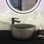 Waskom BWS Stone Ovaal 35x15x3 cm Riviersteen Grijs, Doe-het-zelf en Verbouw, Sanitair, Nieuw, Ophalen of Verzenden