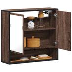 vidaXL Badkamerspiegelkast 65x20x60 cm bewerkt hout bruin, Verzenden, Nieuw