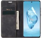 ProGuard OnePlus 12R Wallet Hoesje Vintage Leder Zwart, Verzenden, Nieuw, Hoesje of Tasje