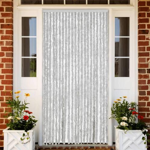 vidaXL Vliegengordijn 90x200 cm chenille grijs, Huis en Inrichting, Stoffering | Gordijnen en Lamellen, Grijs, Nieuw, Verzenden