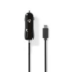 Nedis USB-C autolader met vaste kabel - 3A / zwart, Telecommunicatie, Nieuw, Ophalen of Verzenden