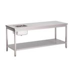 Werktafel RVS met spoelbak en onderschap, Verzenden, Nieuw in verpakking