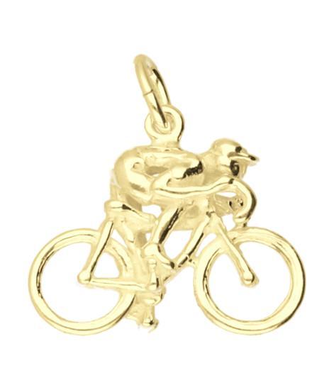 Gouden Wielrenner ketting hanger, Sieraden, Tassen en Uiterlijk, Kettinghangers, Verzenden