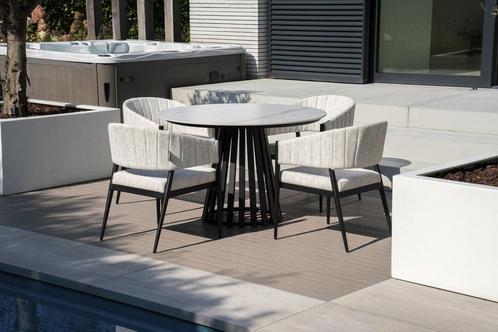Flow Mayan dining set met Isla tafel met keramisch blad Ø, Tuin en Terras, Tuinsets en Loungesets, Ophalen of Verzenden
